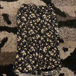 urban outfitters wrap midi floral skirt